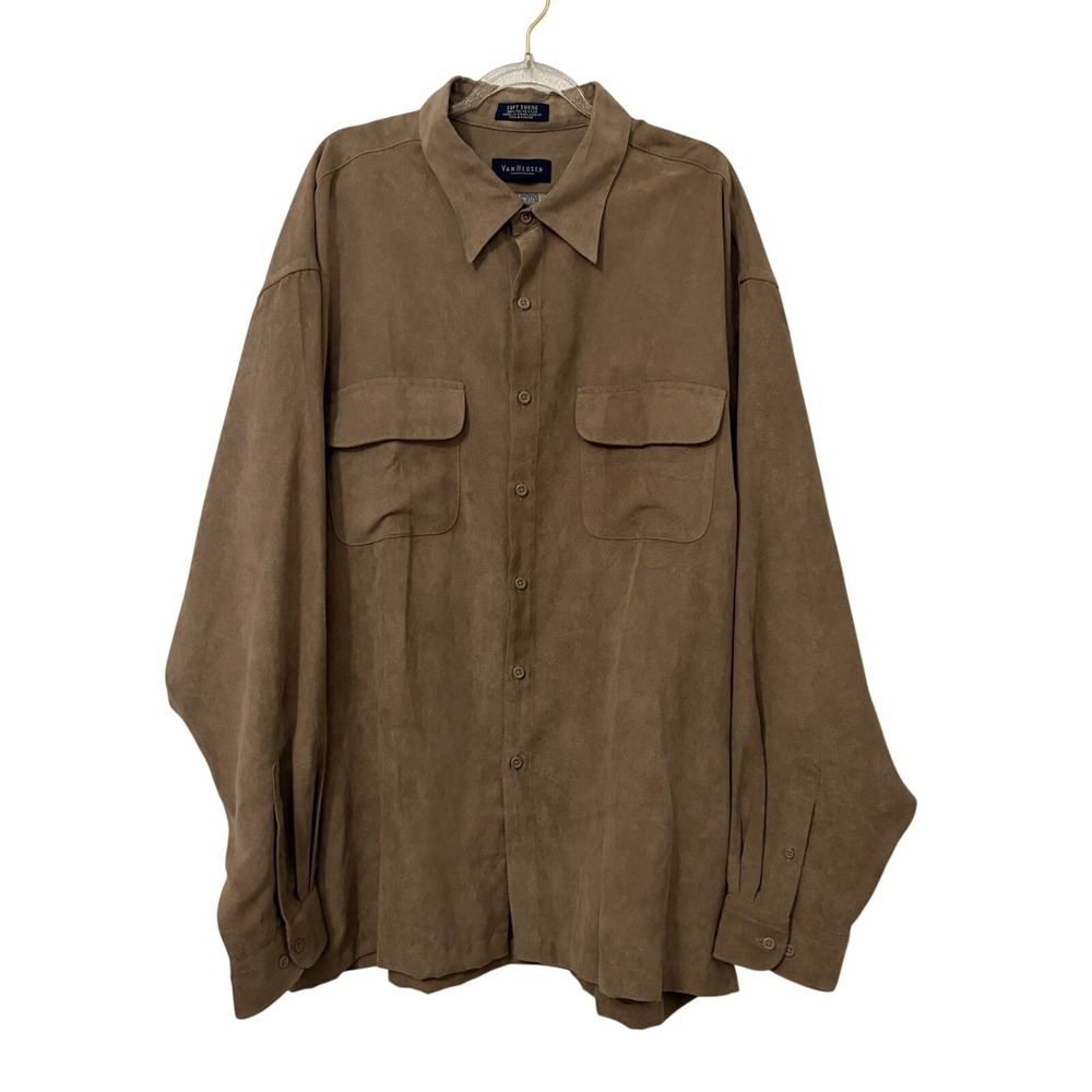 Mens Faux Suede Western Shirt XL Boho Retro 70s Old Money Equestrian Capsule